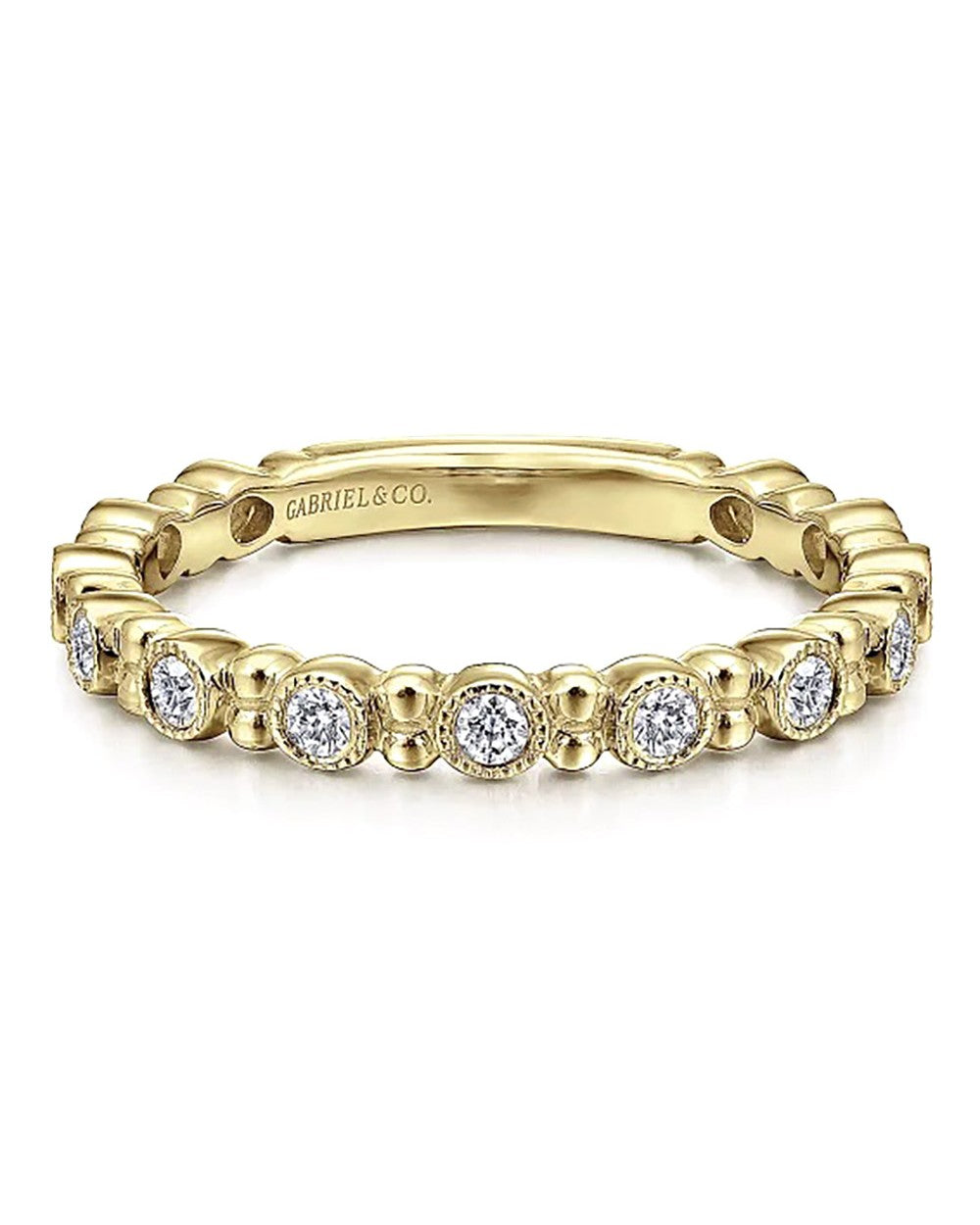 Gabriel & Co. Stackable Collection Diamond and Bead Spacer Ring