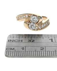 Diamond Bypass Ring in Yellow Gold