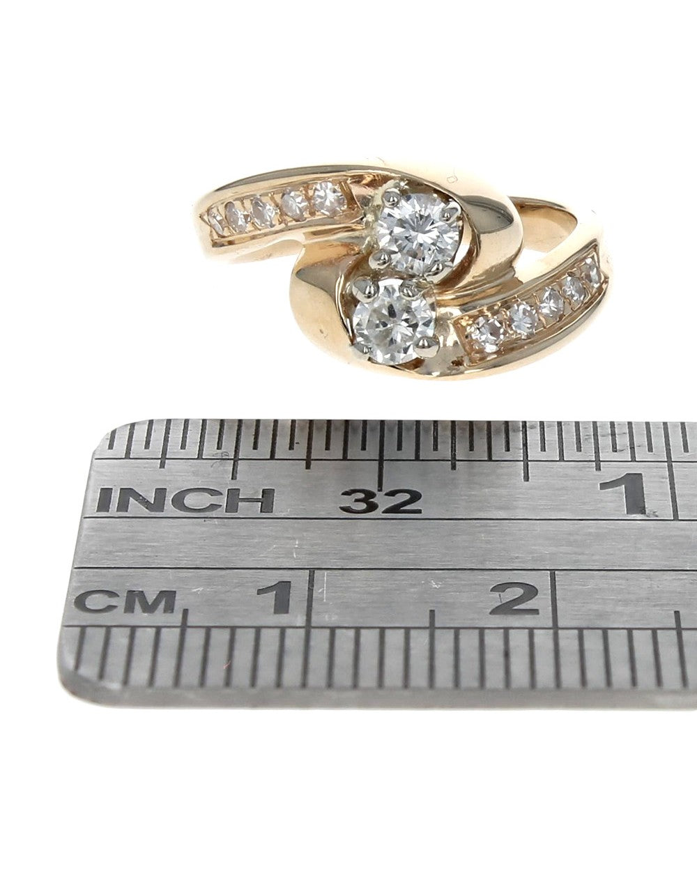 Diamond Bypass Ring in Yellow Gold