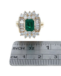 Columbian Emerald and Diamond Fashion Ring