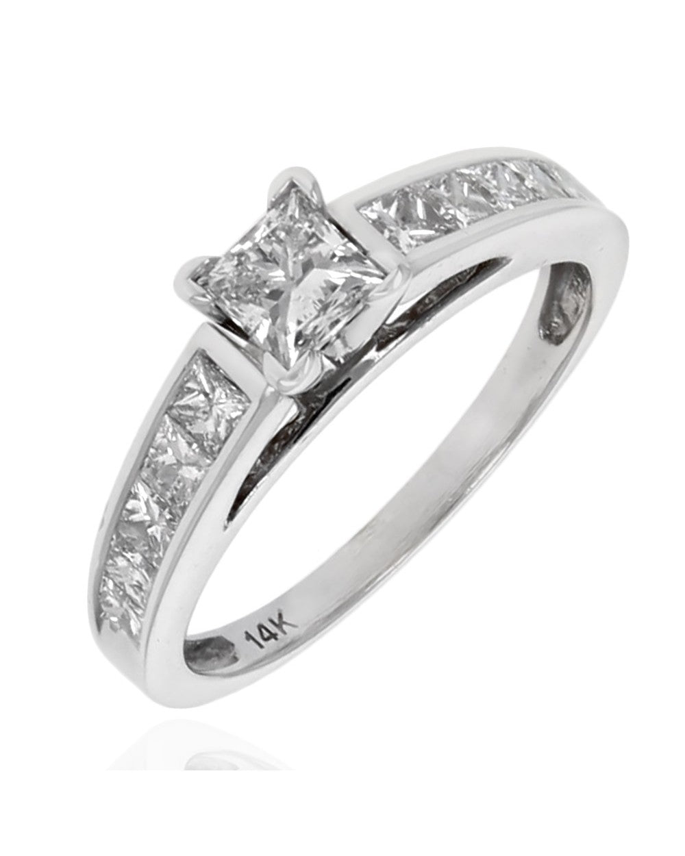 Princess Diamond Engagement ring in White Gold