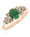 Green Jadeite and Diamond Ring