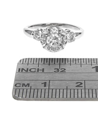 Diamond Cluster Halo Ring in White Gold