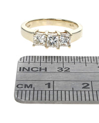 3 Stone Princess Diamond Ring