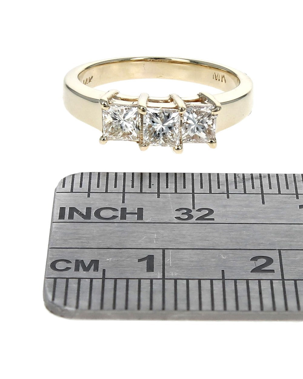 3 Stone Princess Diamond Ring