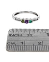 Emerald, Amethyst, Green Tourmaline, and Diamond Ring in White Gold