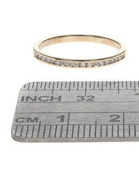 Diamond Thin Wedding Band in Yellow Gold