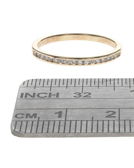 Diamond Thin Wedding Band in Yellow Gold