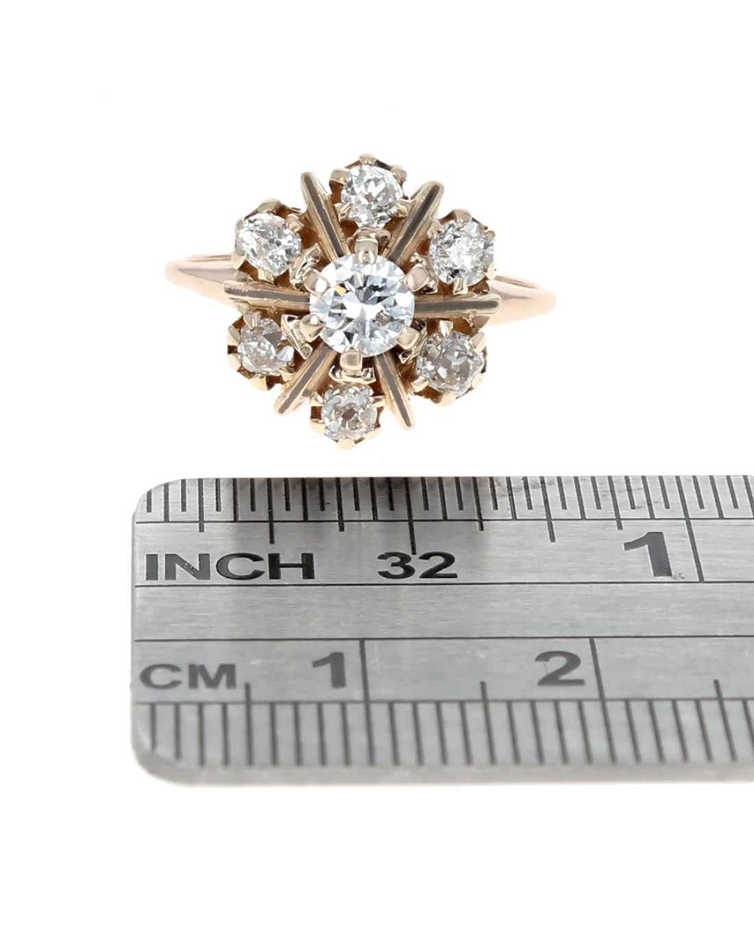 Diamond Cluster Ring in Yellow Gold