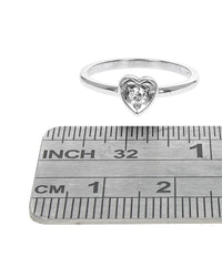 Diamond Solitaire Heart Shaped Ring in White Gold
