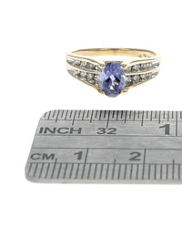 Iolite and Diamond Ring in Yellow Gold