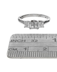 Diamond Triple Cluster Engagement Ring in White Gold