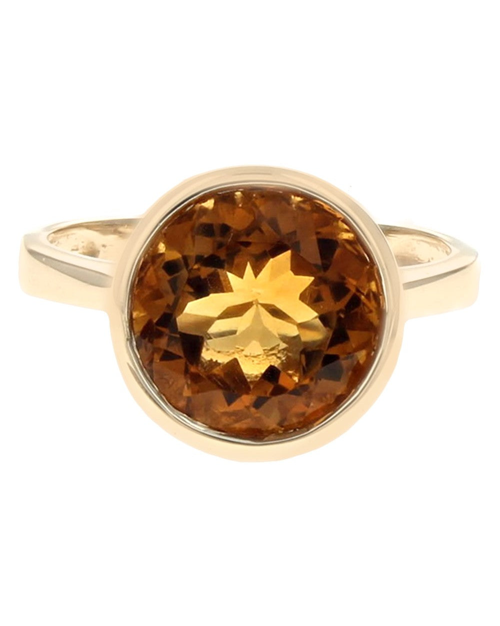 Citrine Solitaire Ring in Yellow Gold