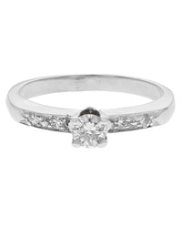 Round Diamond Engagement Ring in White Gold