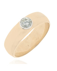 Diamond Solitaire Engagement Ring in White and Yellow Gold