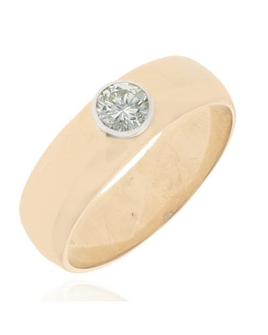 Diamond Solitaire Engagement Ring in White and Yellow Gold