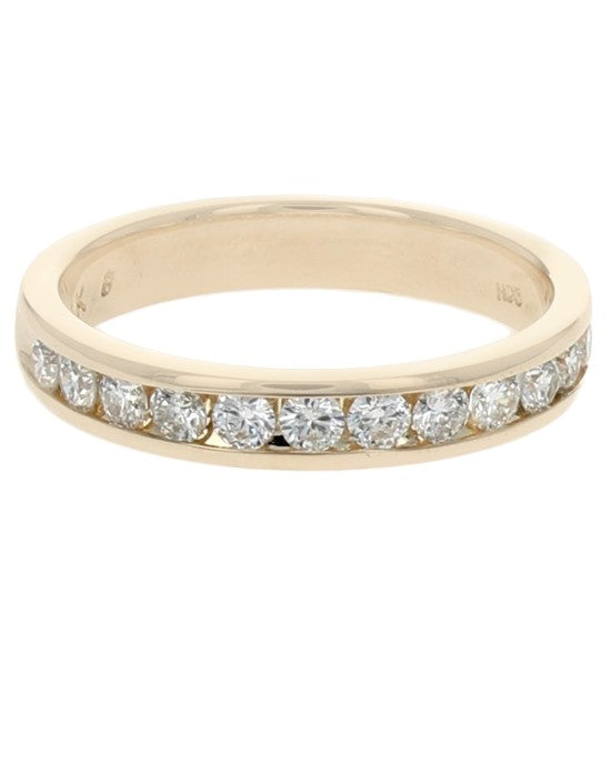 Channel Set Diamond Band in Yellow Gold