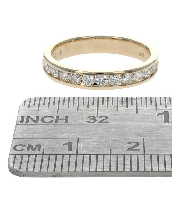 Channel Set Diamond Band in Yellow Gold