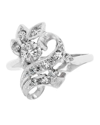 Ribbon Motif Diamond Ring in Gold