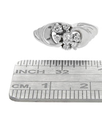Diamond Open Swirl Cluster Ring in White Gold