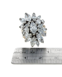 Marquise and Pear Shaped Diamond Cluster Ring in Gold