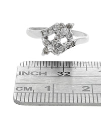 Diamond Flower Bypass Ring in White Gold