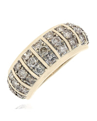 Diamond Vertical Bar Split Tapered Ring in Yellow Gold