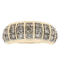 Diamond Vertical Bar Split Tapered Ring in Yellow Gold