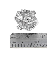 Diamond Furled Ribbon Bypass Ring in White Gold