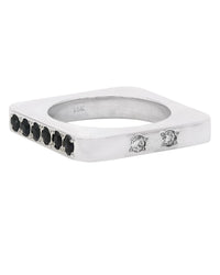 Diamond and Sapphire Square Stack Band