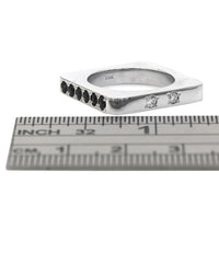 Diamond and Sapphire Square Stack Band