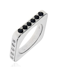 Diamond and Sapphire Square Stack Band