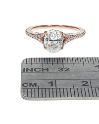 GIA Certified Oval Cut Diamond Solitaire Ring in 14KR