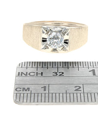 Gentlemen's Diamond Solitaire Ring in White and Yellow Gold