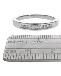 Princess Cut Diamond Wedding Band in White Gold