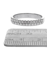 Two Row Diamond Band in White Gold
