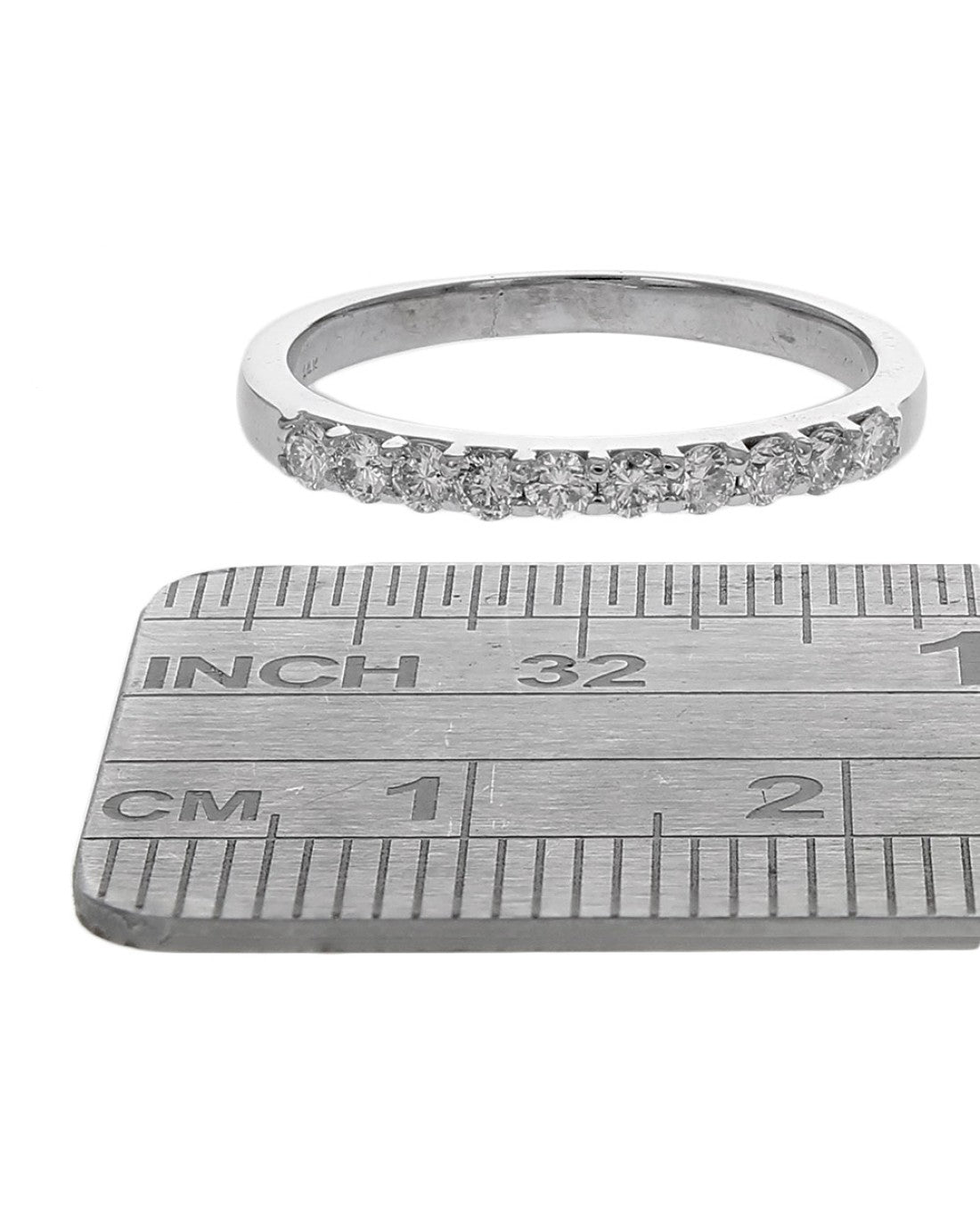 Round Diamond Band in White Gold