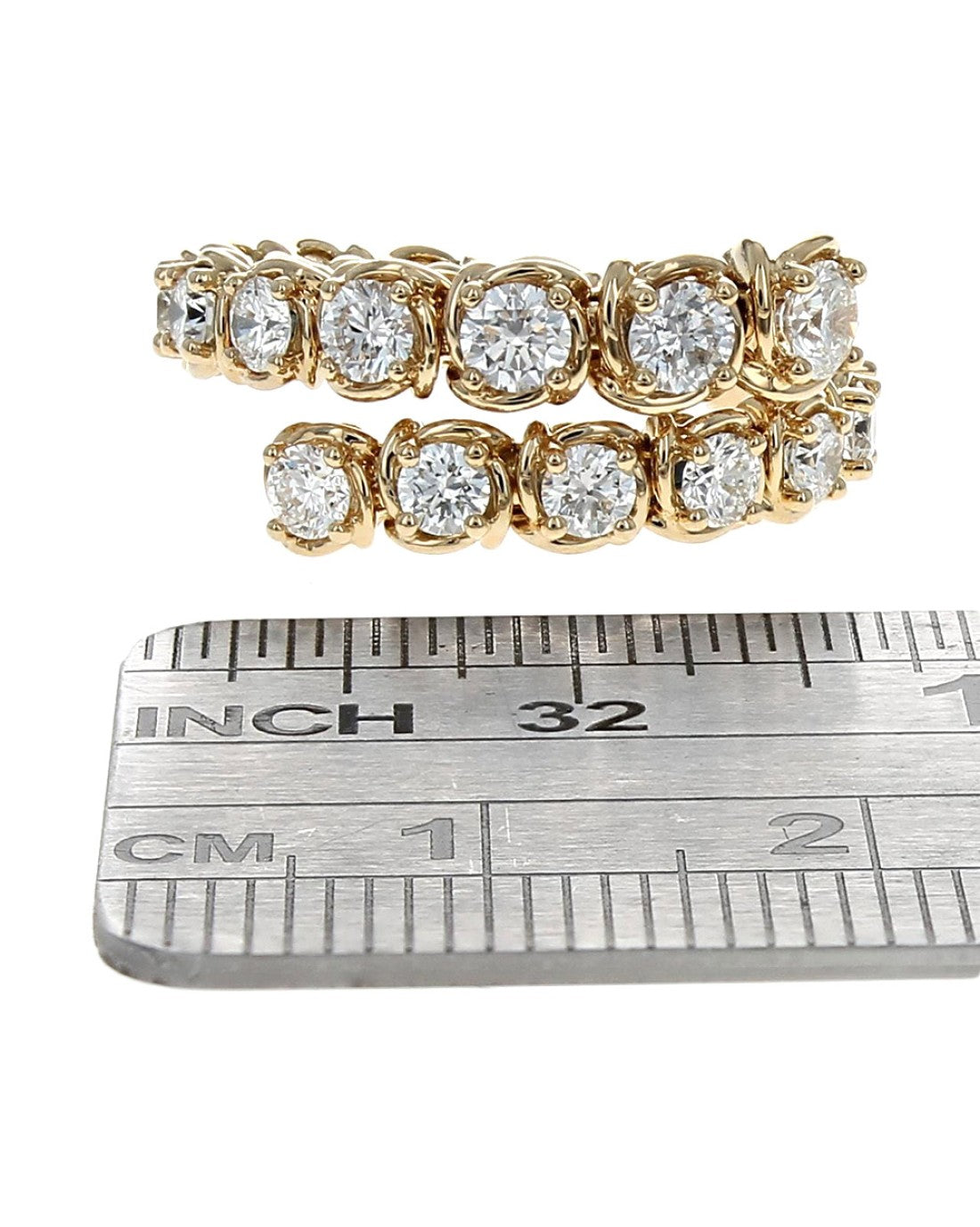 Graduated Diamond Wrap Ring in Yellow Gold