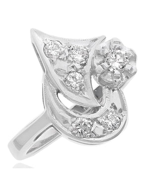 Diamond Open Cut Fashion Ring in White Gold