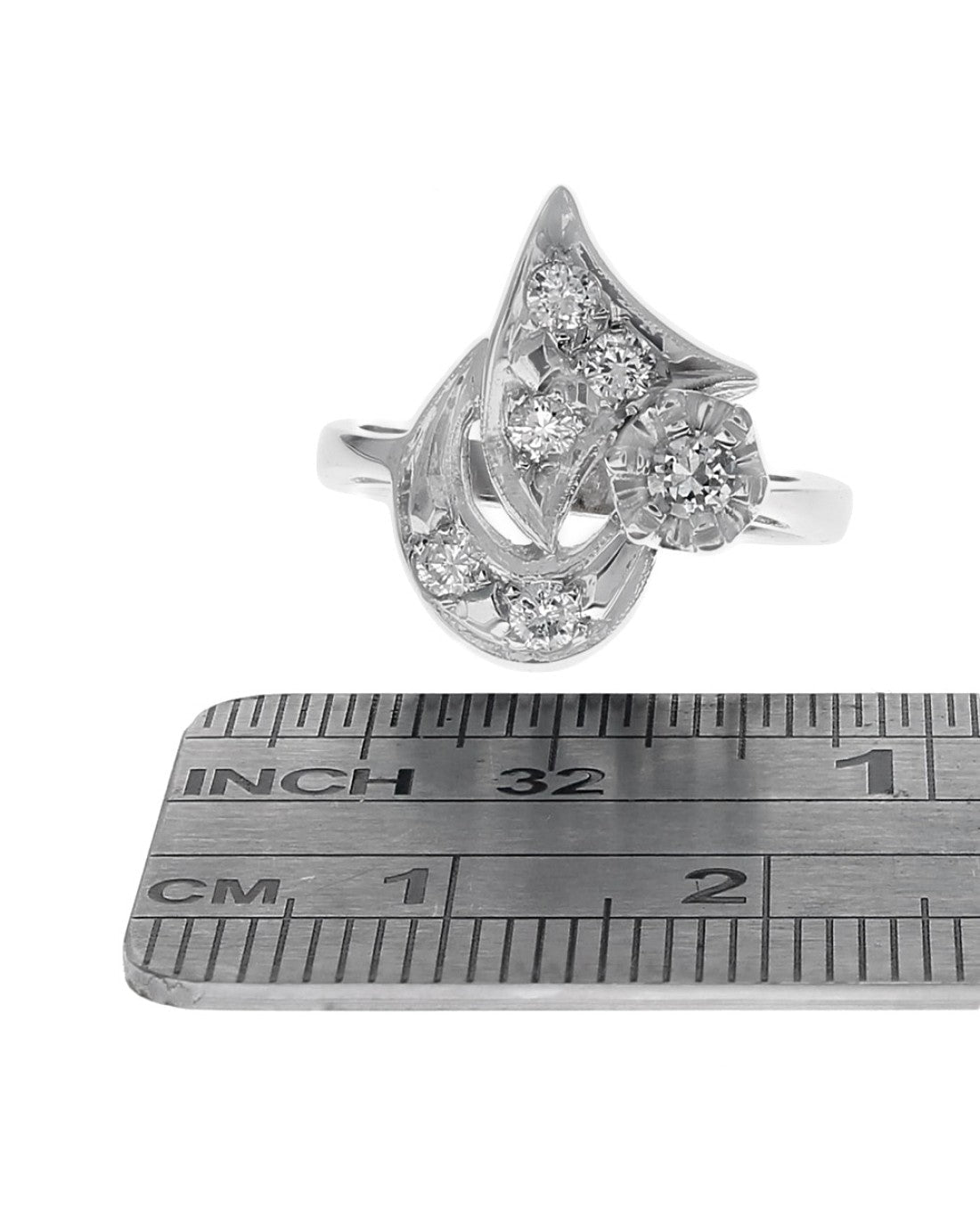 Diamond Open Cut Fashion Ring in White Gold