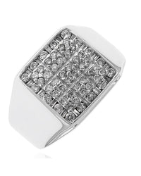 Gentlemen's Diamond Halo Ring in White Gold