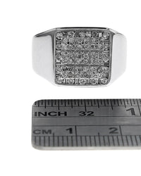 Gentlemen's Diamond Halo Ring in White Gold