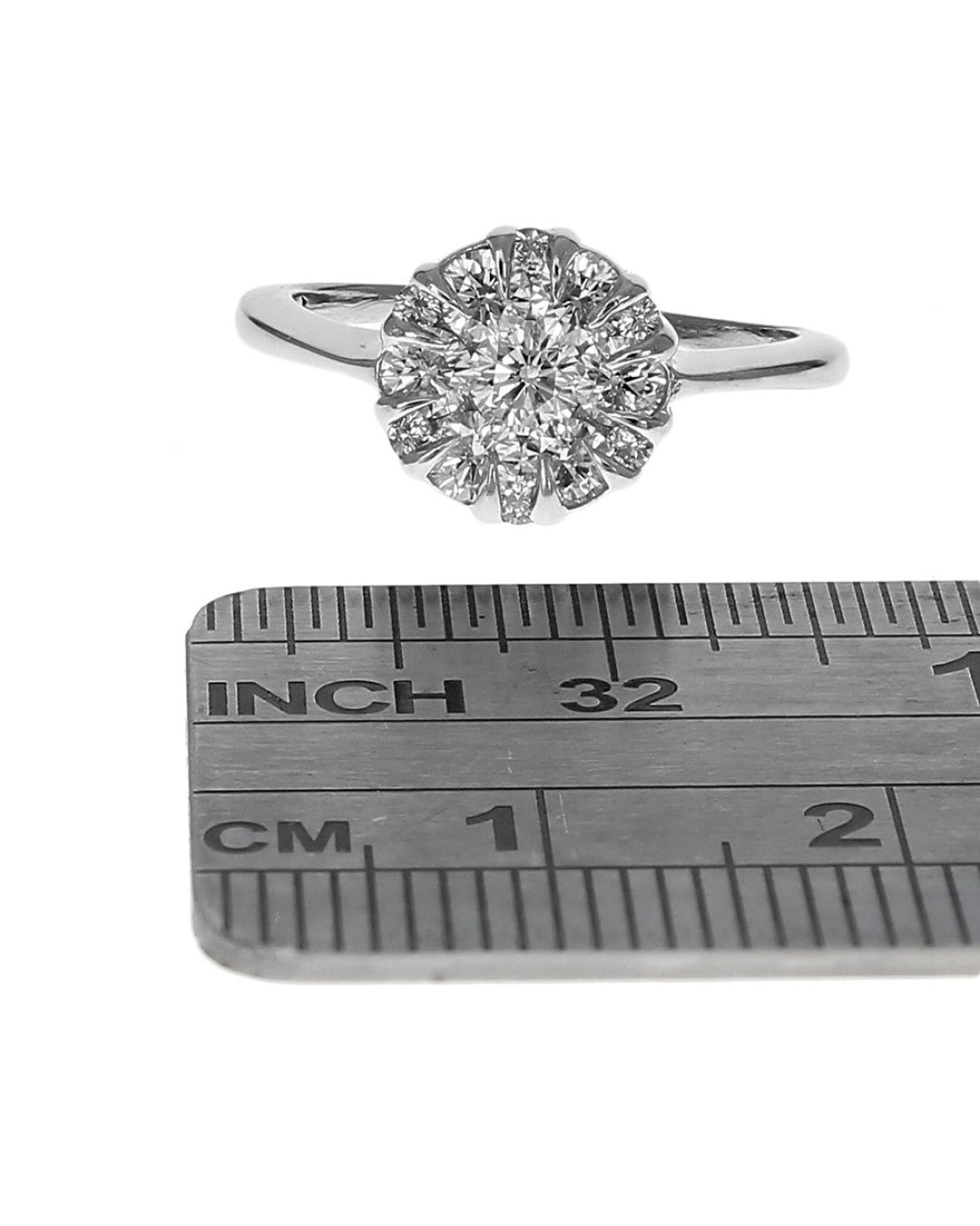 Round Top Diamond Cluster Ring