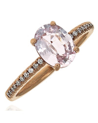 Pink Sapphire and Diamond Ring in Rose Gold