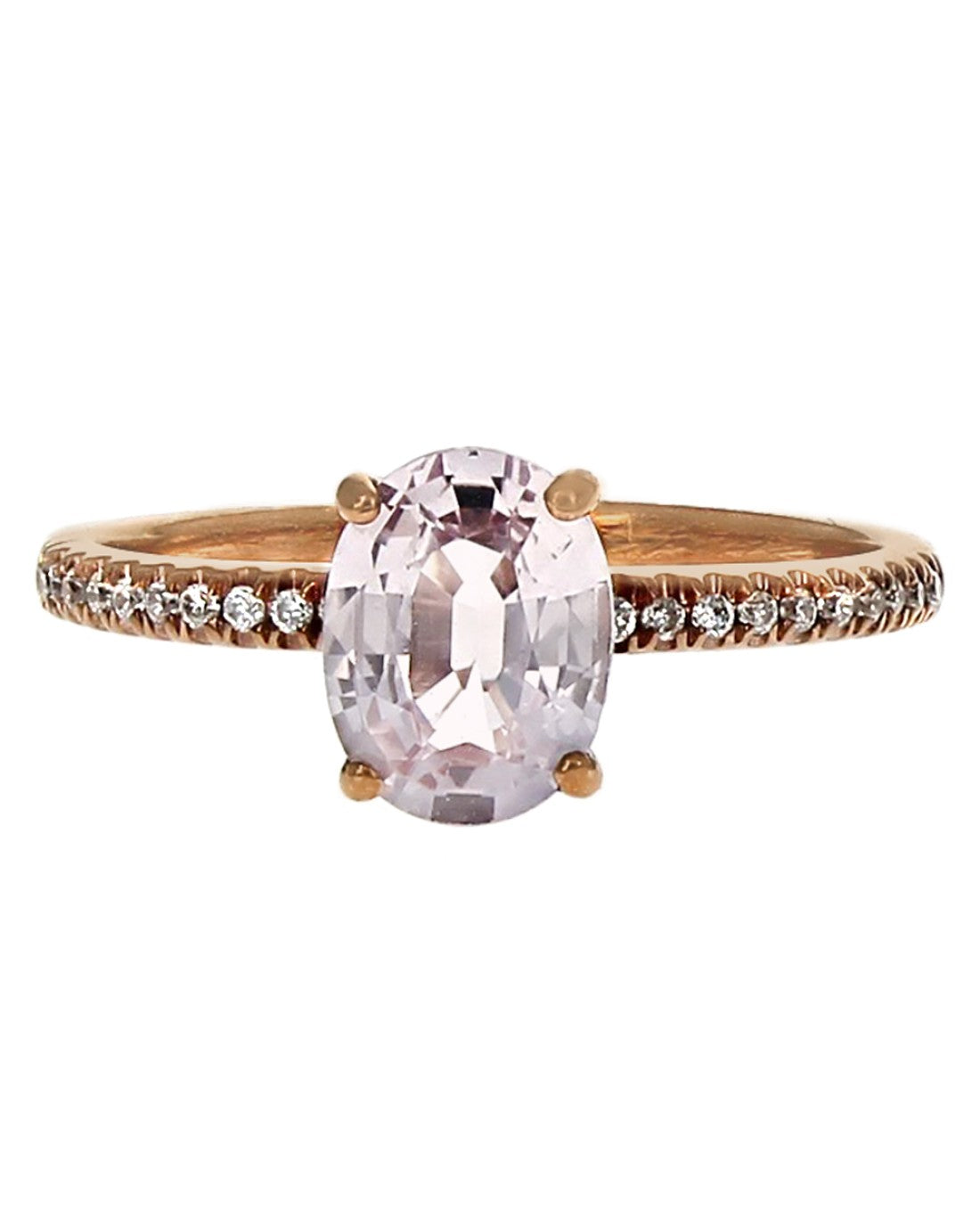 Pink Sapphire and Diamond Ring in Rose Gold