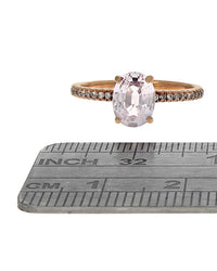 Pink Sapphire and Diamond Ring in Rose Gold
