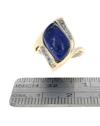 Lapis and Diamond Accent Ring in Yellow Gold