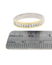 2 Tone Single Row Princess Diamond Band