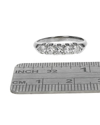 Five Stone Diamond Tapered Ring in White Gold