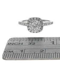 Diamond Double Halo Engagement Ring in White Gold